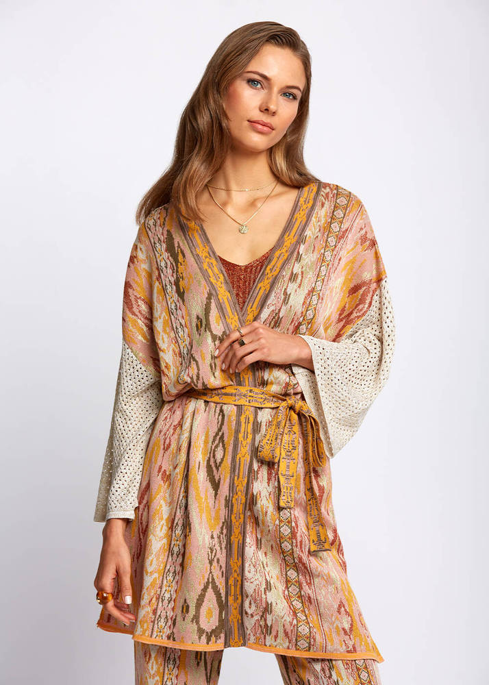 KNITSS - Ethnic Pattern Jacquard Knit Kimono