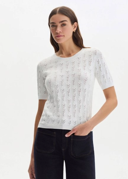 Beyaz Organik Pamuk Triko Üst - 1