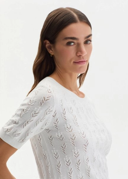 Beyaz Organik Pamuk Triko Üst - 3