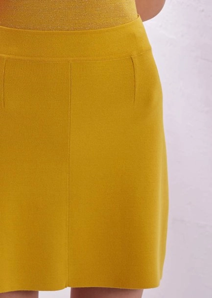 Sarı Mini Triko Etek - 5