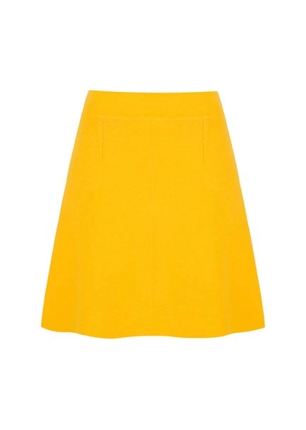 Sarı Mini Triko Etek - 6