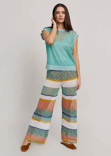 Ajur Örgü Mint Yeşili İnce Triko Üst - 2