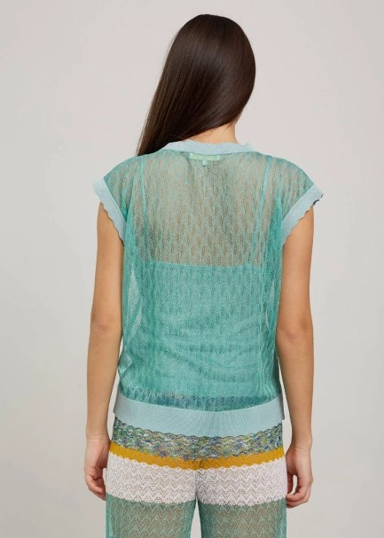 Ajur Örgü Mint Yeşili İnce Triko Üst - 3