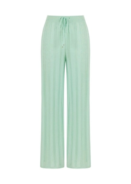 Ajur Örgü Mint Yeşili Triko Pantolon - 6