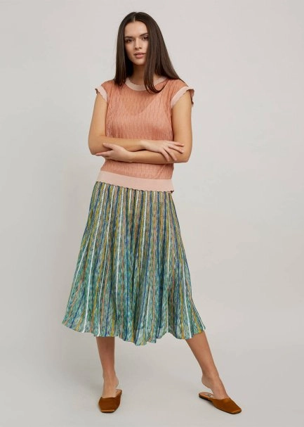 Ajur Örgü Pudra Rengi İnce Triko Üst - 2