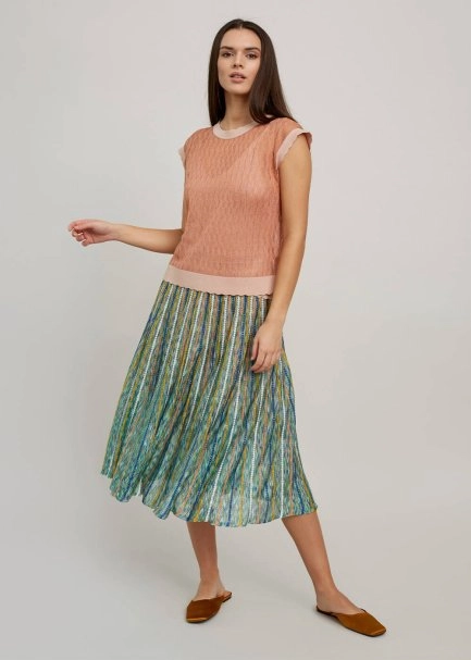 Ajur Örgü Pudra Rengi İnce Triko Üst - 5