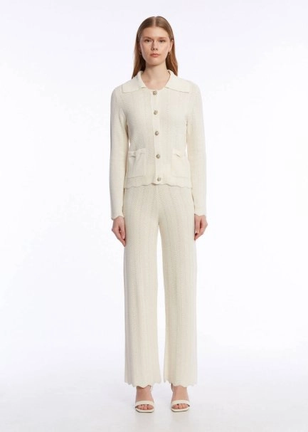 Ajur Örgü Triko Pantolon - 2