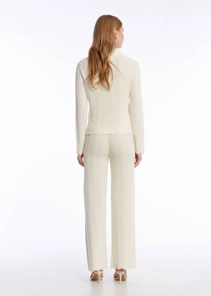 Ajur Örgü Triko Pantolon - 5