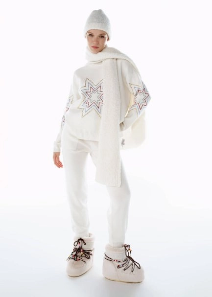 ALPACA BLEND ECRU SCARF - 2