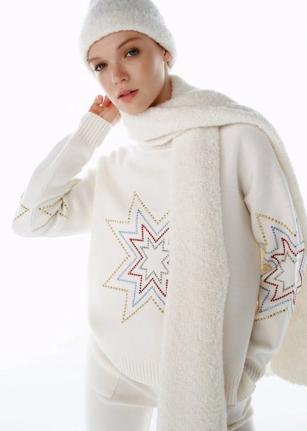 ALPACA BLEND ECRU SCARF - 4