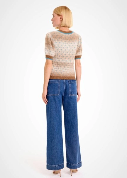 ALPACA BLEND MATCHA DEGRADE KNIT TOP - 5