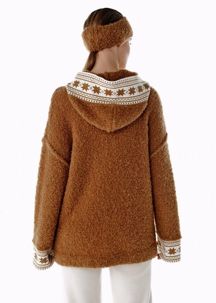 ALPACA BLEND STAR PATTERNED HOODED SWEATER - 5