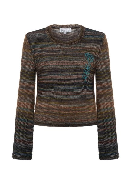 ALPACA BLEND TEAL KNIT SWEATER - 6