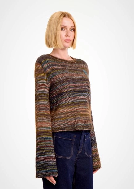 ALPACA BLEND TEAL KNIT SWEATER - 3