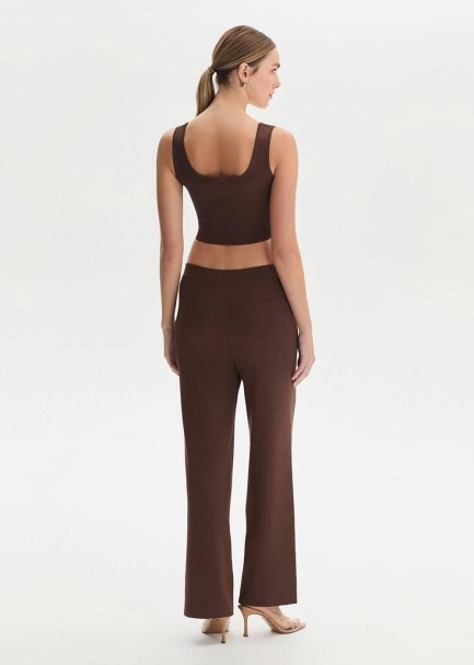 Apolet Detaylı Kahve Triko Pantolon - 5