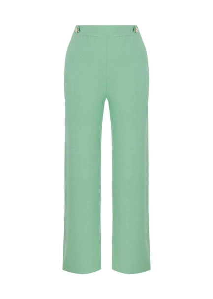 Apolet Detaylı Yeşil Triko Pantolon - 8