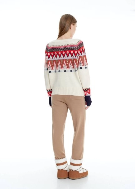 APRES SKI EMBROIDERIED ECRU SWEATER - 5