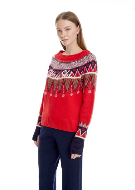 APRES SKI EMBROIDERIED HOPE RED SWEATER - 4