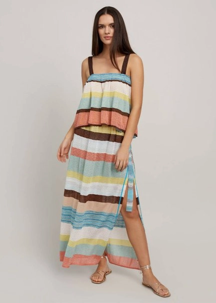 Askılı Çizgili Crop Triko Üst - 5