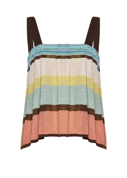 Askılı Çizgili Crop Triko Üst - 8