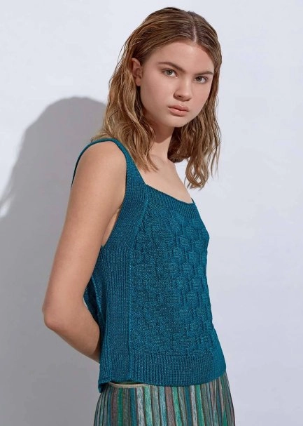 Askılı Keten Yeşil Triko Üst - 2