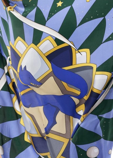 AUTHENTIC PATTERNED PHERAHS LOGO PURE SILK SCARF - 3