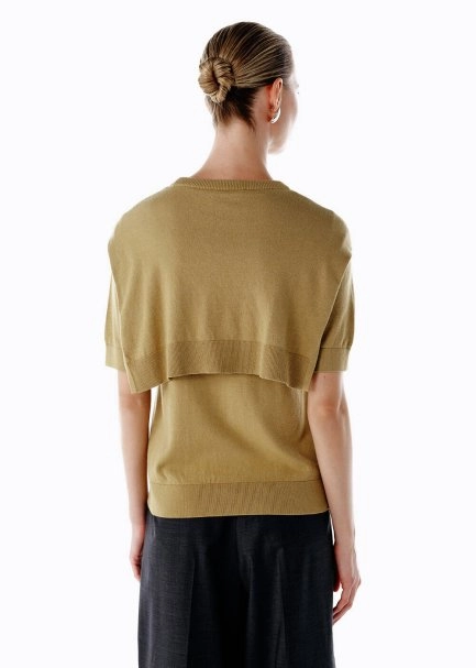 Bağlama Detaylı Triko Üst Olıve - 5