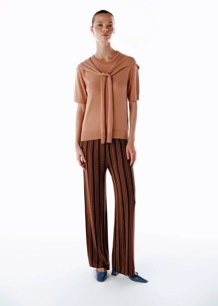 Bağlama Detaylı Triko Üst Pembe - 2