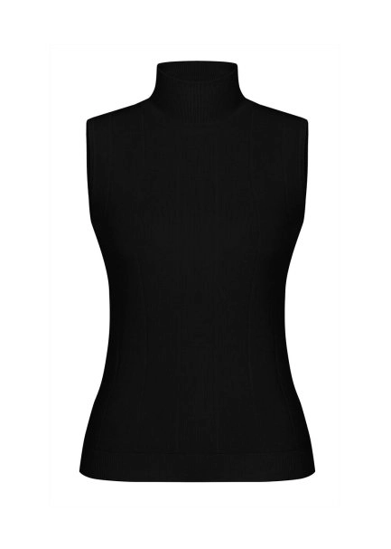 Balıkçı Yaka Saf İtalyan Merino Yün Siyah Triko Üst - 8