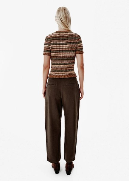 Barrel Leg Loden Pants - 4