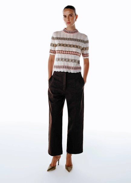 Barrel Leg Pantolon Koyu Kahverengi - 1