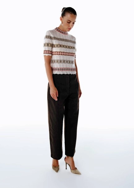 Barrel Leg Pantolon Koyu Kahverengi - 3