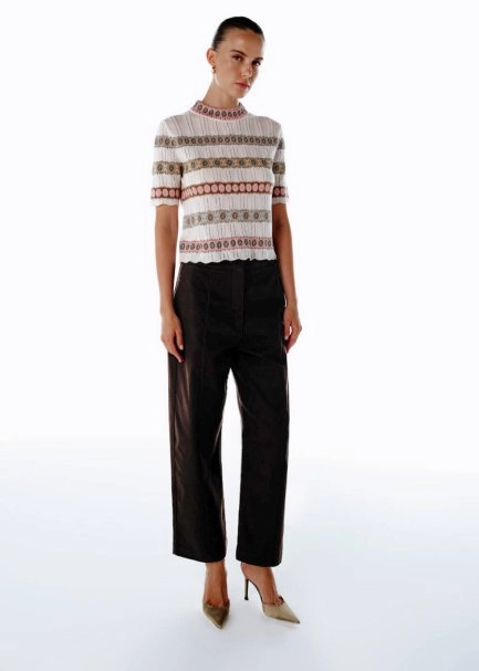 BARREL LENG PANTS COFFEE - 4