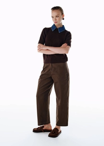 BARREL LENG PANTS LODEN - 2