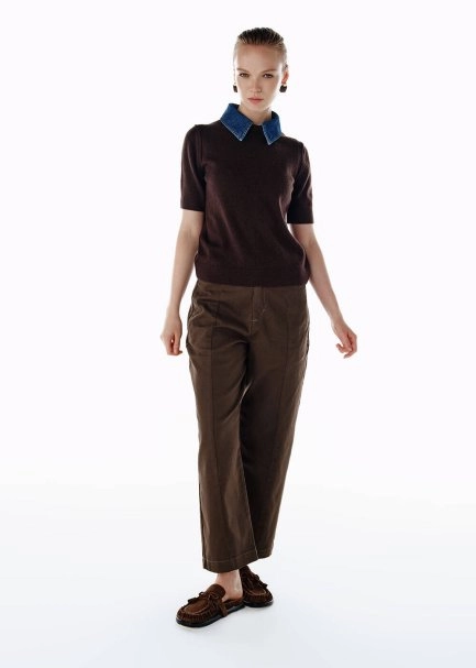 BARREL LENG PANTS LODEN - 4