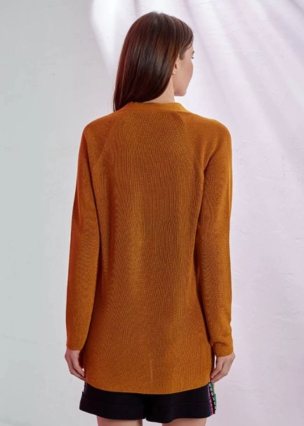 Basıc Sarı Triko Hırka - 3