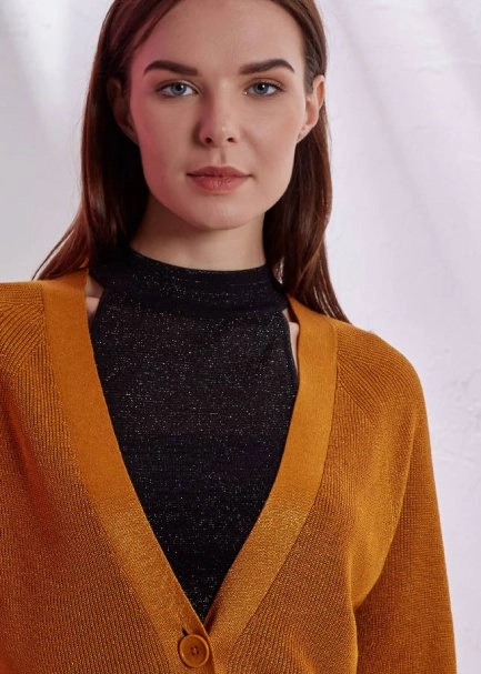 Basıc Sarı Triko Hırka - 5