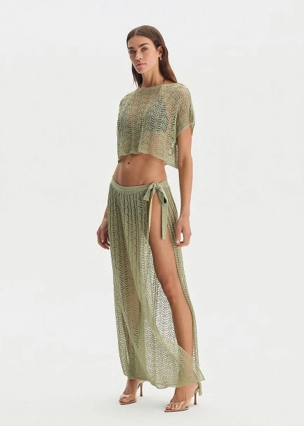 BEACHWEAR KNIT SKIRT MATCHA - 4