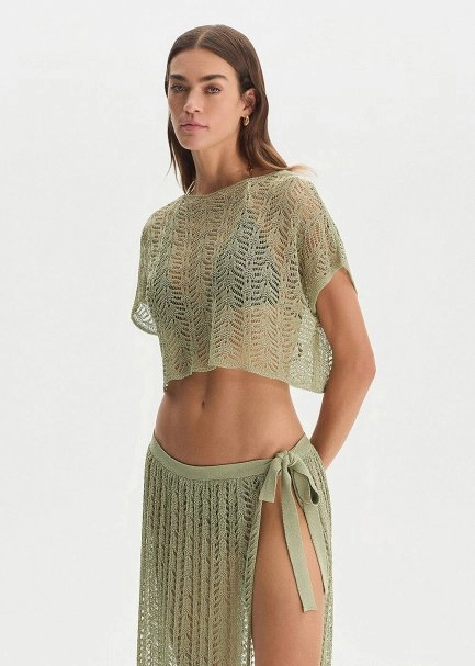 BEACHWEAR KNIT SKIRT MATCHA - 3