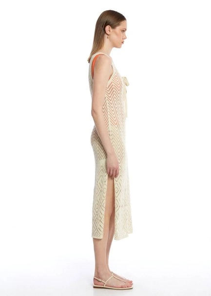 Bej Beachwear Triko Elbise - 4