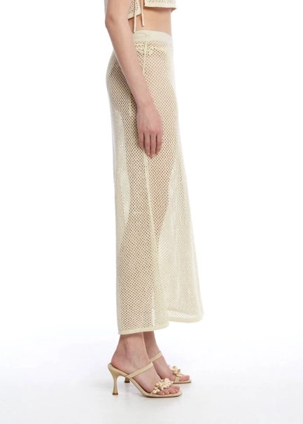 Bej Beachwear Triko Etek - 4