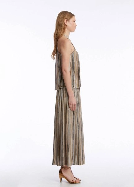 Bej Renk Bloklu Triko Üst - 4