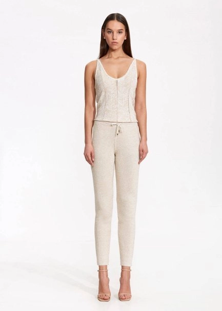 Bej Triko Jogger Pantolon - 1