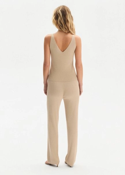 Bej Triko Pantolon - 5