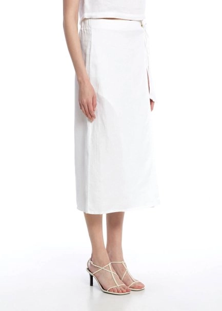 Beyaz Keten Etek - 3