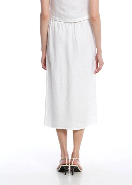 Beyaz Keten Etek - 5