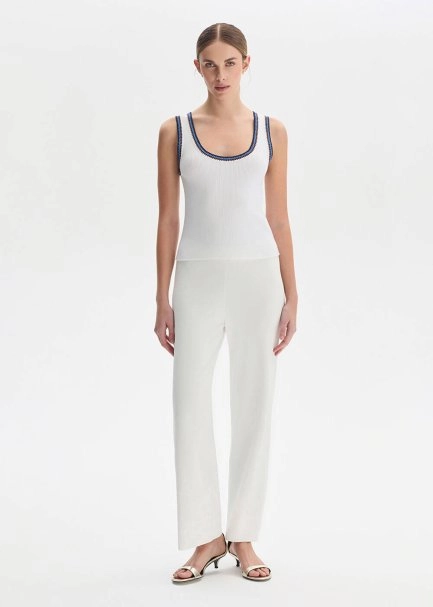 Beyaz Organik Merserize Pamuk Triko Üst - 2