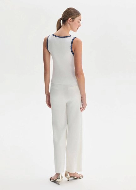 Beyaz Organik Merserize Pamuk Triko Üst - 5