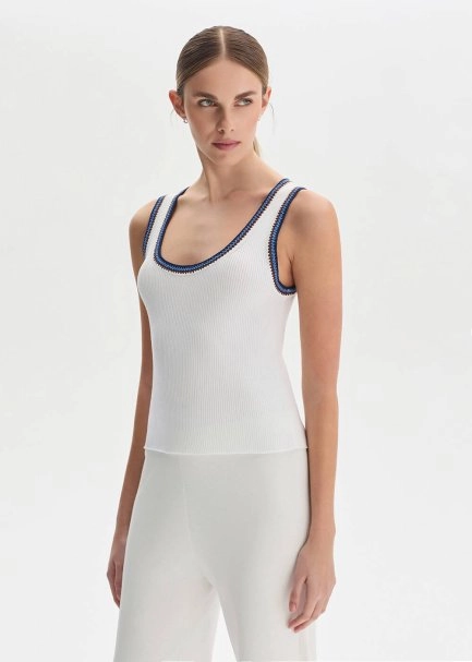 Beyaz Organik Merserize Pamuk Triko Üst - 4