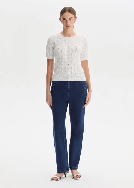 Beyaz Organik Pamuk Triko Üst - 1